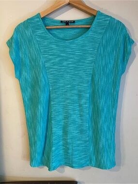 Cable & Gauge Seafoam Mint Green Princess Seam Short Sleeve Top M AsIs